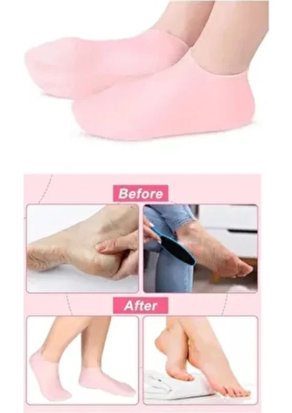Silikon Nemlendirici Ayak Maskesi Spa Jeli Topuk Çorap Ayak Bakım Çorabı