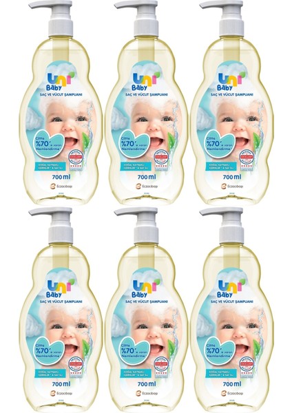 Bebek Saç ve Vücut Şampuanı 700ML Klasik (Pompalı) (6 Lı Set)