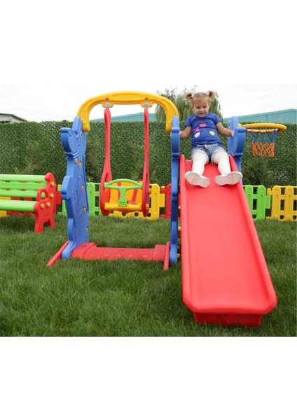 Büyük Çocuk Kaydırak Salıncak - Oyun Parkı - Kaydırak Salıncak Set - Çocuk Parkı