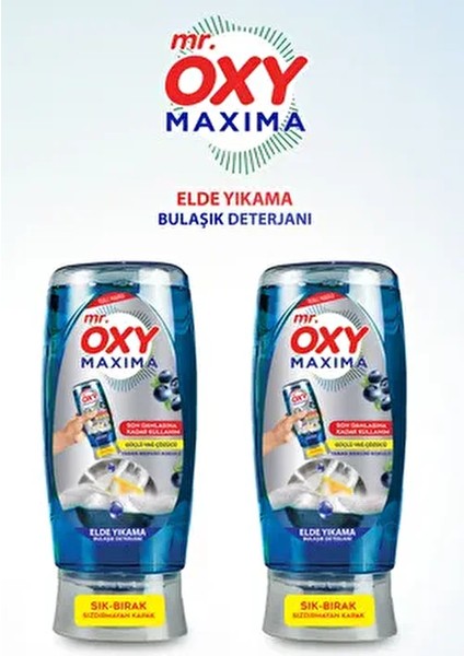 Mr. Oxy Maxima Elde Yıkama Bulaşık Deterjanı Yaban Mersini Kokulu 2*500 ml