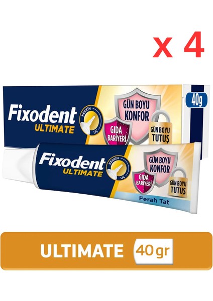 Ultimate Ferah Tat Diş Protezi Yapıştırıcı Krem 40 G - 4 Adet