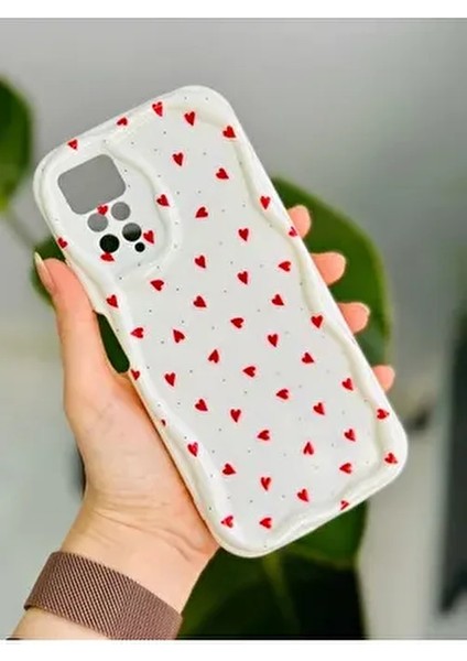 Xiaomi Note 11 Pro - 12 Pro 4g Uyumlu Kırmızı Kalpler Tasarımlı Silikon Kılıf