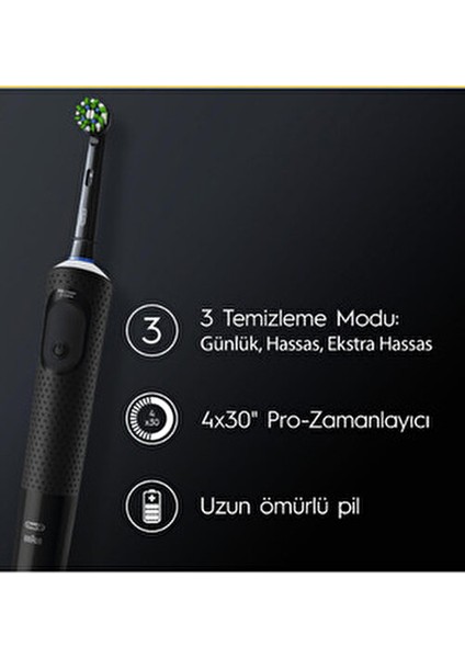 D103 Vitality Pro Şarjlı Elektrikli Diş Fırçası, Lila - Sensitive Clean, Yumuşak 4'lü Yedek Başlık fırsatları