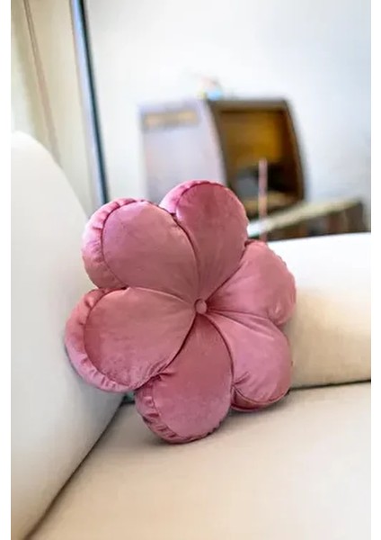 Dekoratif Iç Dolgulu Papatya Yastık Rose Çiçek Kırlent