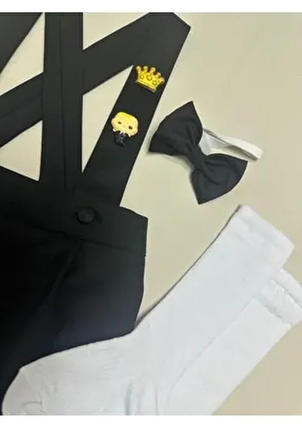 Patron Bebek Konsept Kolsuz Salopet Papyon Çorap Dokuma Siyah Renk fiyatları