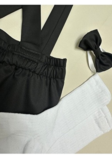 Patron Bebek Konsept Kolsuz Salopet Papyon Çorap Dokuma Siyah Renk modelleri