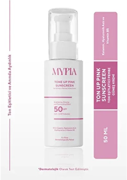 Leke Karşıtı Pembe Renkli Güneş Kremi SPF 50+ Tüm Cilt Tipleri İçin Nemlendirici