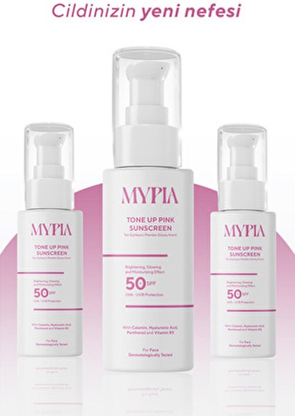 Leke Karşıtı Pembe Renkli Güneş Kremi SPF 50+ Tüm Cilt Tipleri İçin Nemlendirici