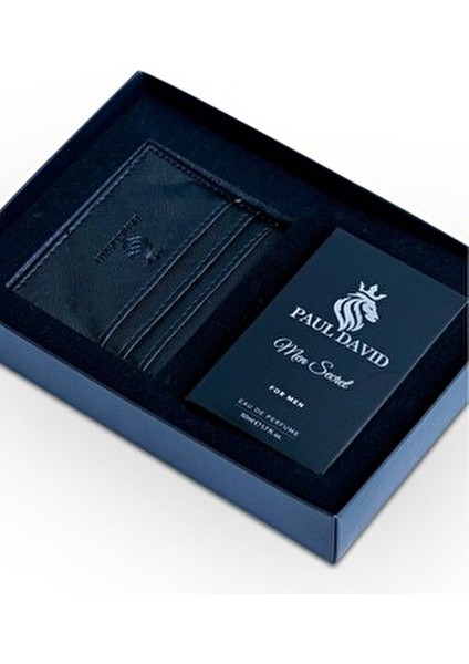 Hediyelik Set Özel Erkek Edp Parfüm ve Siyah Deri Kartlık- Elma, Sandal, Tarçın Notaları, E-128-1 fiyatları