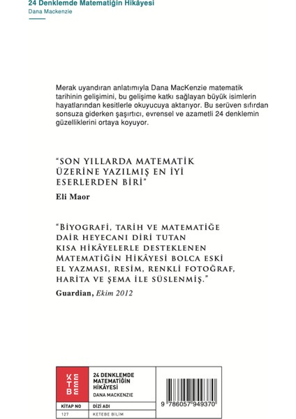 24 Denklemde Matematiğin Hikâyesi - Dana Mackenzie fiyatları