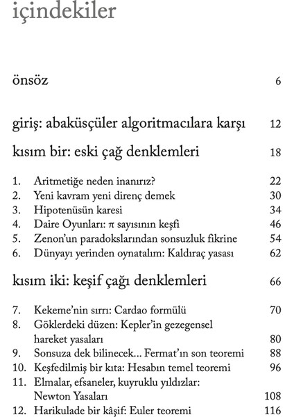 24 Denklemde Matematiğin Hikâyesi - Dana Mackenzie modelleri