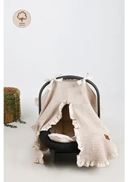 Fırfırlı 2'li Pike Bebek Puset Örtüsü ve Puset Minderi Ortopedik Bel Destekli