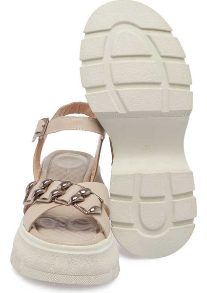 Bej Hakiki Deri Kadın Sandalet - K24Y1SN67155-S5Y fırsatları