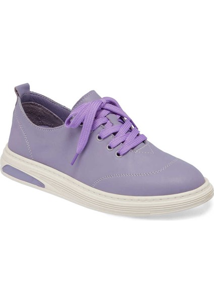 Lila Hakiki Deri Kadın Sneaker - K24I1AY67093-S1T