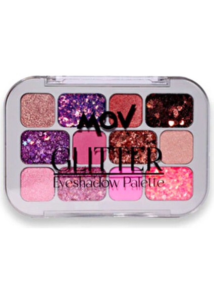 12’li Glitter Far Paleti No:03 – Yüksek Pigmentli, Işıltılı 12 Renk modelleri