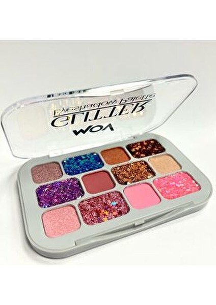 12’li Glitter Far Paleti No:03 – Yüksek Pigmentli, Işıltılı 12 Renk indirimleri