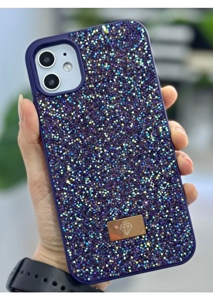 Iphone 11 Uyumlu Elmas Tasarımlı Taşlı Işıltılı Parlak Pırlanta Silikon Kılıf