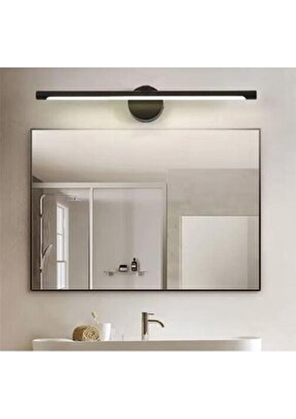 Yapışkanlı 36 cm Beyaz Işık Ledli Pilli Aplik Banyo Tablo Ayna Duvar Aydınlatma Siyah Pil Dahildir fiyatları