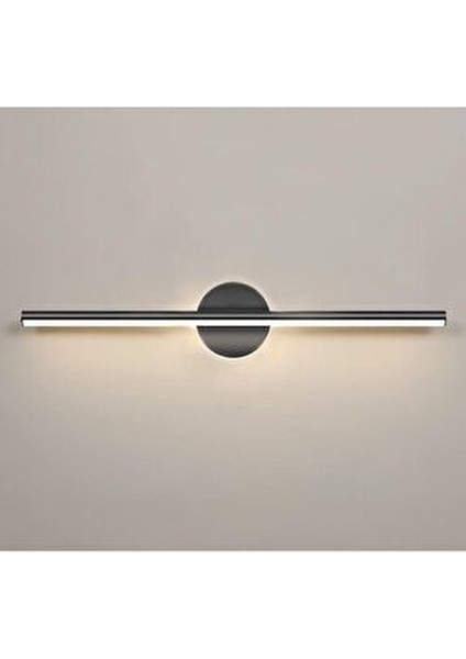 Yapışkanlı 36 cm Beyaz Işık Ledli Pilli Aplik Banyo Tablo Ayna Duvar Aydınlatma Siyah Pil Dahildir indirimleri