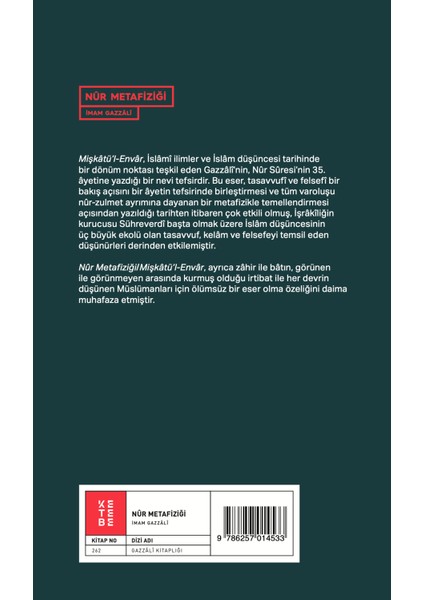 Mişkâtü’Lenvâr - İmam Gazzâlı̂ fiyatları