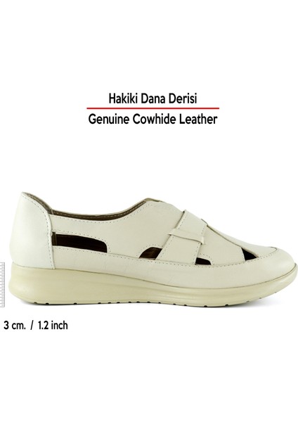 Aida Bej Hakiki Dana Derisi Kesik Detaylı Lastikli Slip-On Günlük Ayakkabı fiyatları