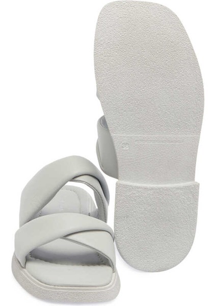 Gri Hakiki Deri Kadın Terlik - K24Y1TR67130-B43 fırsatları