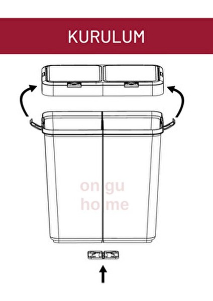 Ikili Dokunmatik Çamaşır Sepeti Çöp Kovası Galoş Bone Kutusu Kirli Sepeti