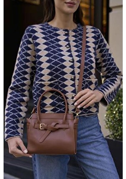 Taba Kadın Mini Kemer Detaylı Suni Deri El ve Omuz Çantası Şık ve Ergonomik Tasarım indirimleri