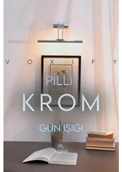 Pilli Krom Gün Işığı Duvar Apliği Banyo Aydınlatma Ayna Üstü LED Tablo Aplik A+ Loş Işık 3000K