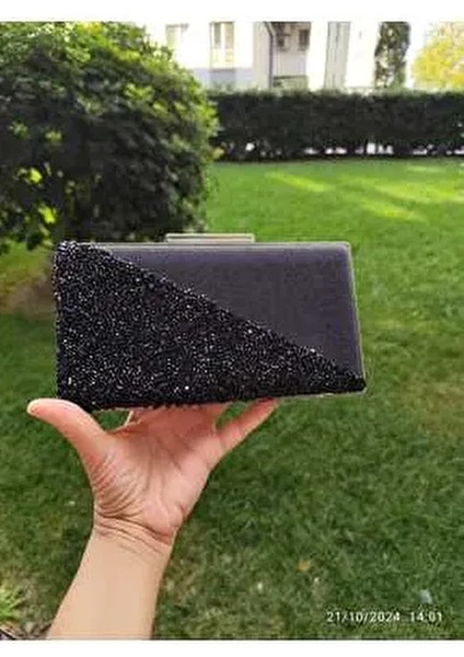 Yarım Taşlı Kutu Abiye Çanta
