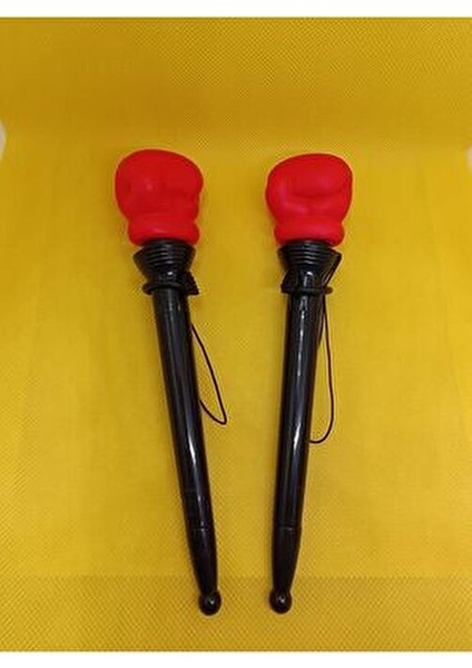 Sevimli Boks ve Poo Sukuşuli Tükenmez Kalem 2 Adet Kırmızı Renkli modelleri