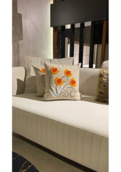 Lale Punch Panç Nakışlı Kırlent Kılıfı 1 Adet 43X43CM indirimleri