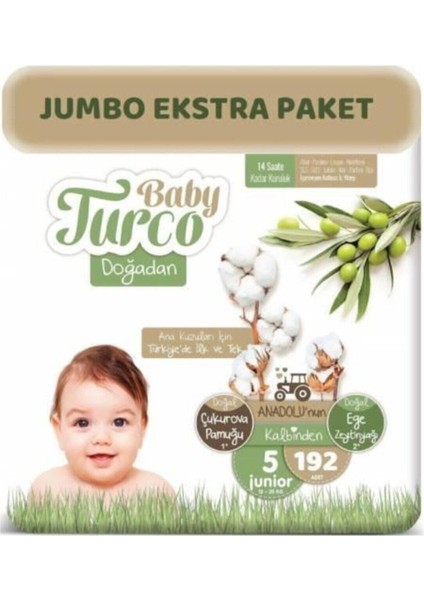 5 Numara 12-25 Kg Bantlı Bebek Bezi 192 Adet – 14 Saat Sızdırmaz Koruma Ve Hızlı Emici Teknoloji fiyatları