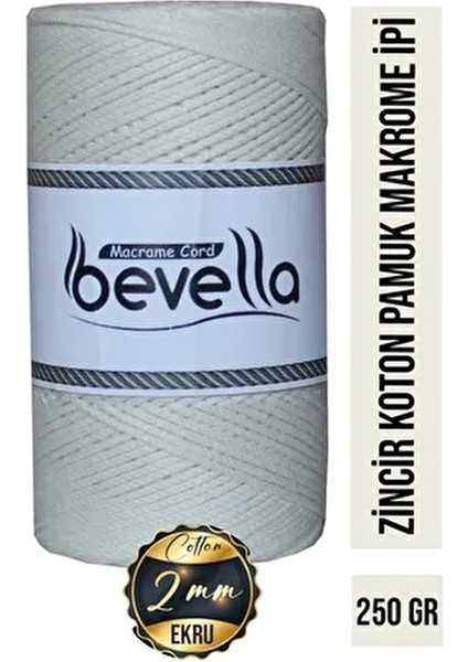 Koton Pamuk Makrome Ipi 250 gr 2mm Cotton Zincir Makrome Çanta Ipi Supla Ipi Runner Ipi
