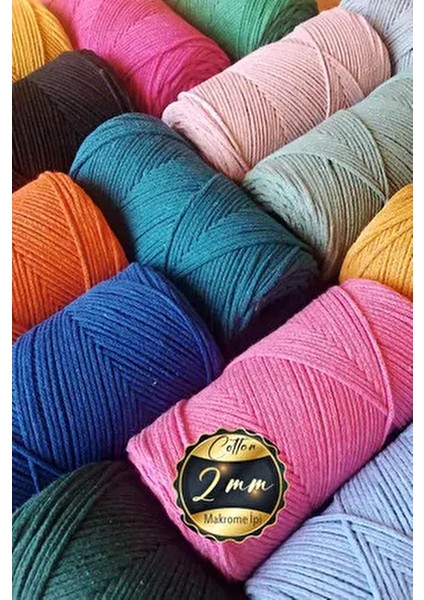 Koton Pamuk Makrome Ipi 250 gr 2mm Cotton Zincir Makrome Çanta Ipi Supla Ipi Runner Ipi fiyatları