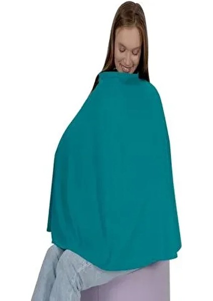 Yeşil Panço Emzirme Önlüğü Örme Kumaş ile Rahat Kullanım Sağlar