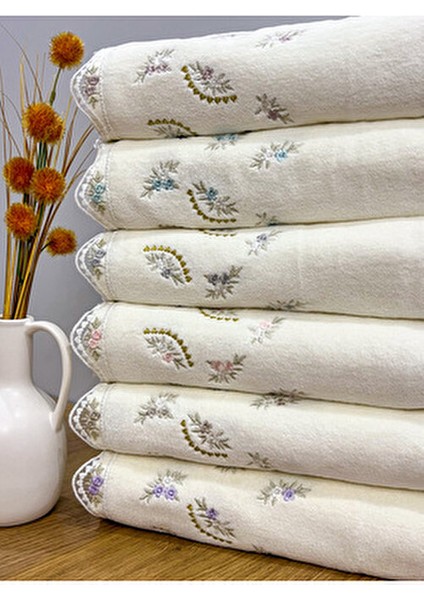 6 Adet Fransız Güpür Işlemeli Çeyizlik 30X50 Kadife Mutfak Havlusu modelleri