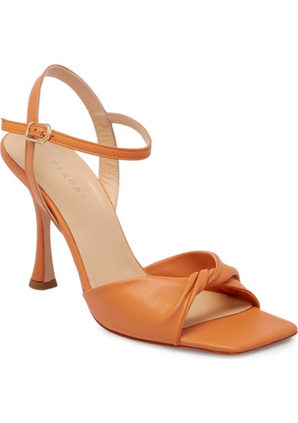 Turuncu Hakiki Deri Kadın Stiletto - K24I1AY67184-T6S