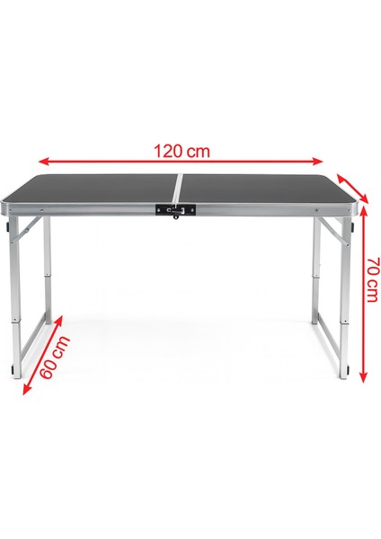 Export, Katlanabilir, Ayarlanabilir Alüminyum, 60X120 Cm, Lüks, Kamp Masası, Piknik Masası, Siyah modelleri