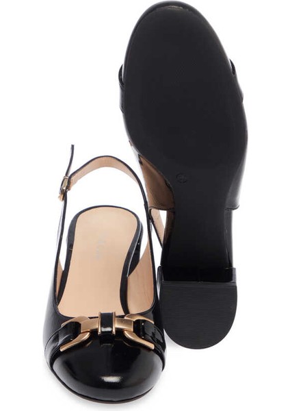 Siyah Hakiki Rugan Deri Kadın Topuklu Ayakkabı - K24I1AY67187-A07 fırsatları