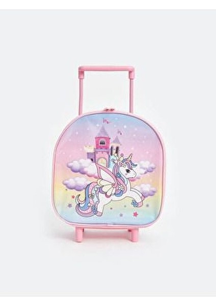 Lcw Accessorıes Açık Pembe Baskılı Kız Çocuk Çekçekli Çanta