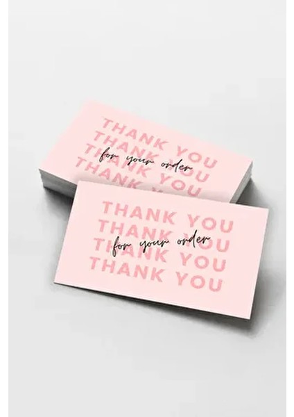 100 Adet Çok Renkli Teşekkür Kartı Sipariş Tebrik Kartı Paketleme Kargo Kartı