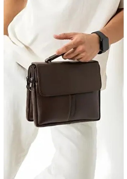Hakiki Deri Yatay Erkek Omuz Çanta & Çapraz Çanta & Günlük Erkek Çanta & Erkek El ve Evrak Çantası