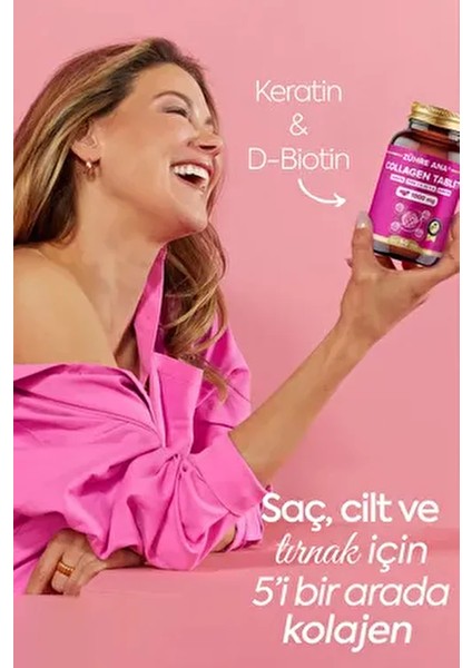 5 Tip Hidrolize Kolajen Tip 1, Tip 2, Tip 3, Tip 5, Tip 10 ve Collagen, Keratin, Biotin 60 Tablet modelleri