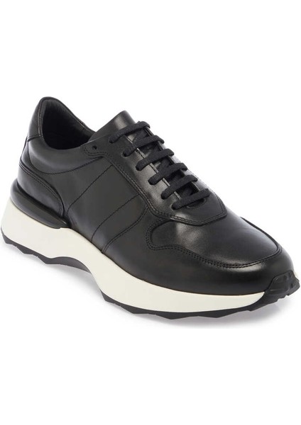 Siyah Hakiki Deri Erkek Sneaker - E24I1AY56721-A43