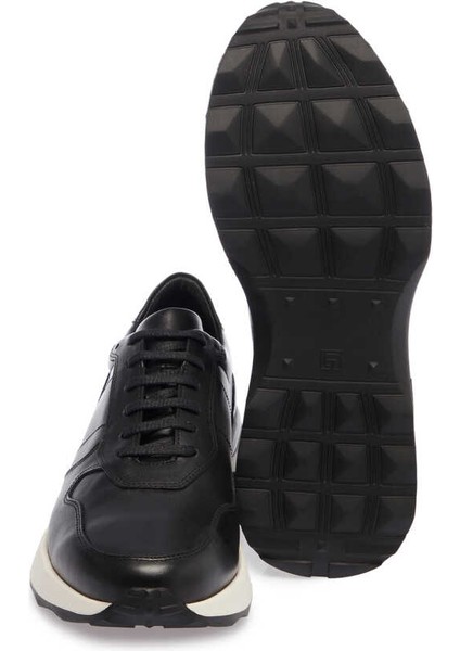 Siyah Hakiki Deri Erkek Sneaker - E24I1AY56721-A43 fırsatları