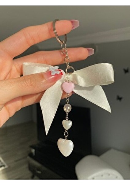 Incili Kalpli Anahtarlık Ribbon Çanta Süsü modelleri