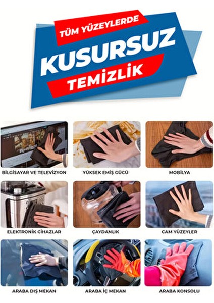 Iz Bırakmayan Sihirli Temizlik Bezi; Pencere, Ayna, Araba, Mutfak, Banyo Temizliği-Magic Cloth modelleri