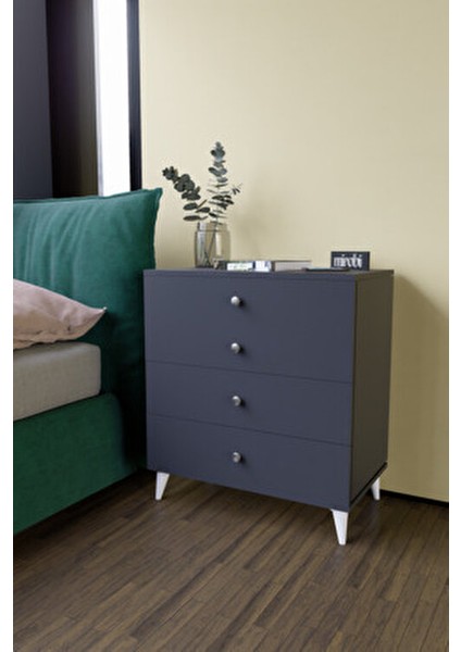 Mirabel Dekoratif 4 Çekmeceli ayaklı Şifonyer Antrasit modelleri