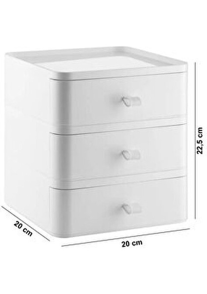 Esta 3 Çekmeceli Makyaj Organizeri 3 Katlı Çok Amaçlı Çekmeceli Organizer - Beyaz fırsatları